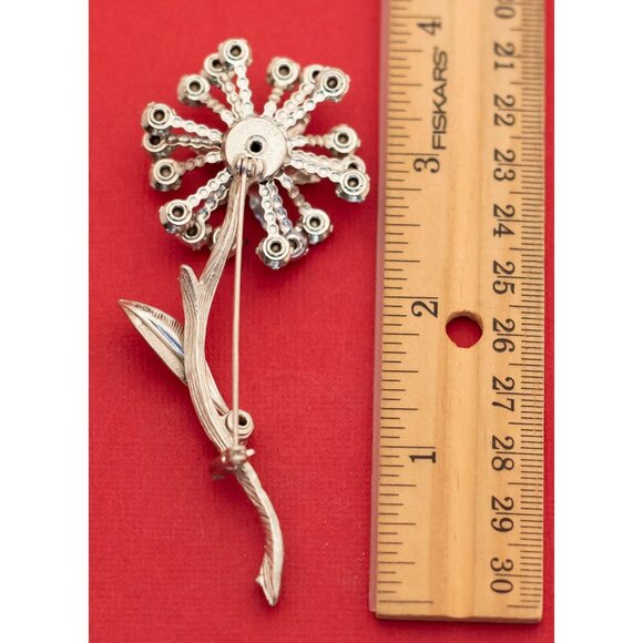 Vintage Cute Silver Flower Brooch - F28 - Picture 2 of 2